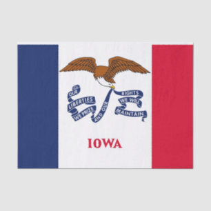 Seda Papel de lenço Patriótico com pavilhão de Iowa