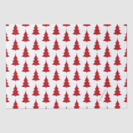 Seda Papel de Moldagem de Árvore de Natal Vermelha