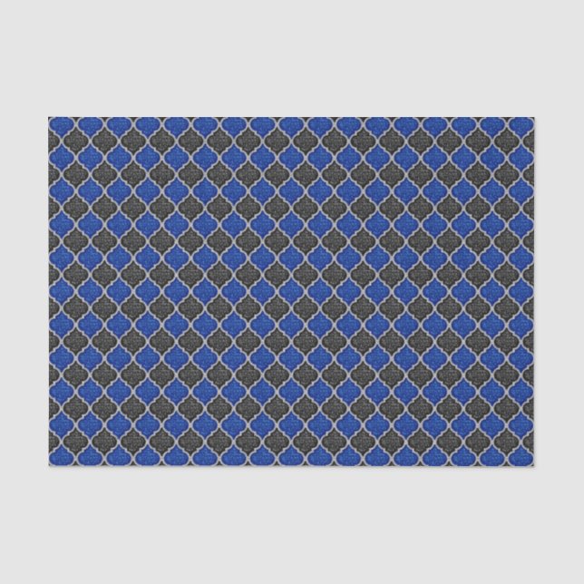 Seda PAPEL DE MQF-Sequins-BLACK-BLUE-SILVER-TISSUE (Frente )