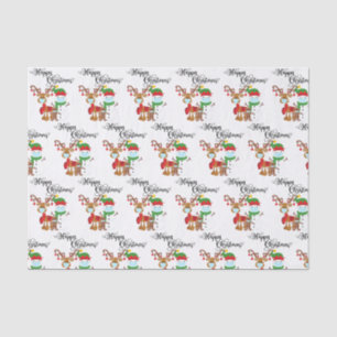 Seda Papel de Natal 2020 Máscara Facial Rena boneco de