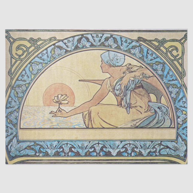 Seda Papel de Nouveau Decoupage da arte (Frente )