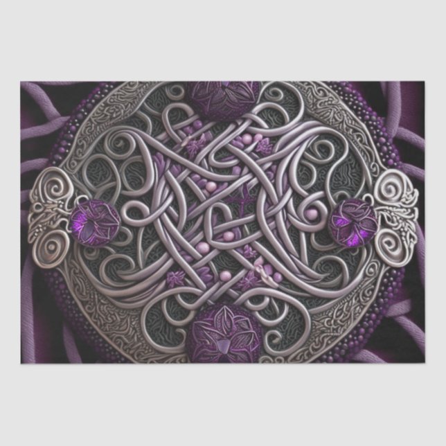 Seda Papel de ondulação Rosa Celta Roxo (Frente )