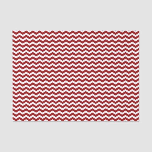 Seda Papel de Padrão de Chevron Vermelho e Branco (Frente )