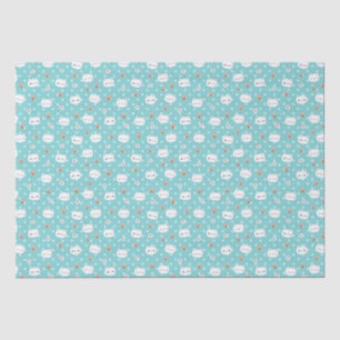 Seda Papel de Padrão de Gato e Sorvete