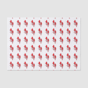 Seda Papel de Papá de Natal de Pássaro Vermelho
