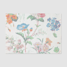 Papel de parede antigo floral França 1830