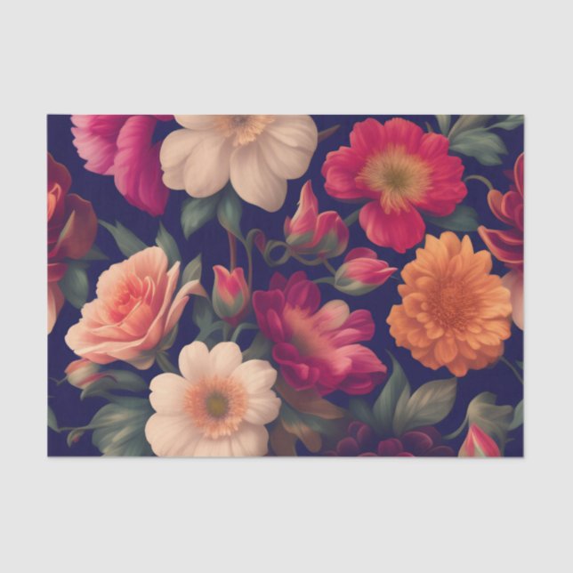 Seda Papel de parede com padrão floral (Frente )