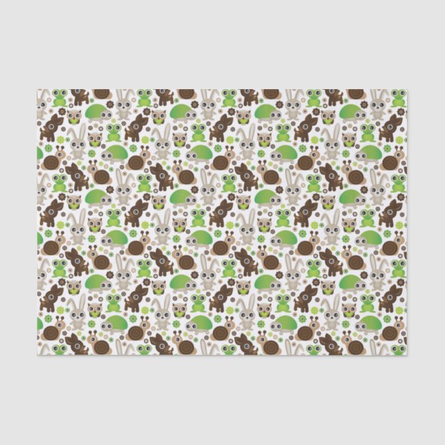 Seda papel de parede do animal do coelho da tartaruga (Frente )