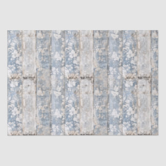 Seda Papel de parede flexível desbotado - Azul e Branco