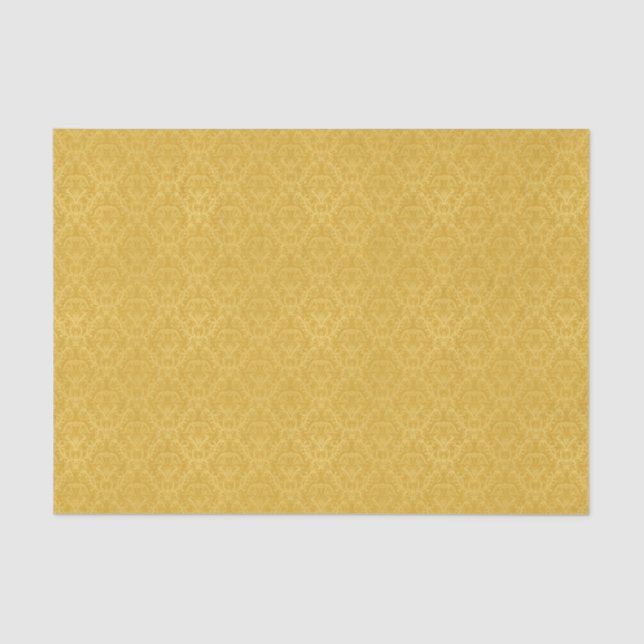 Seda Papel de parede floral dourado luxuoso (Frente )
