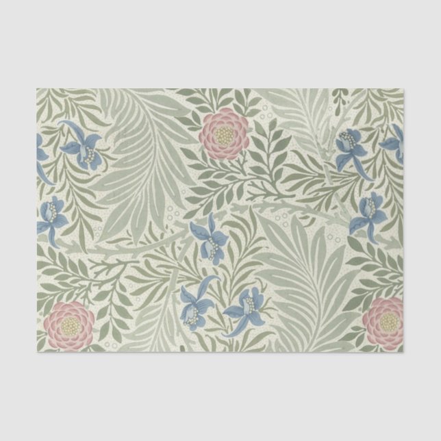Seda Papel de Parede Floral Larkspur de William Morris (Frente )