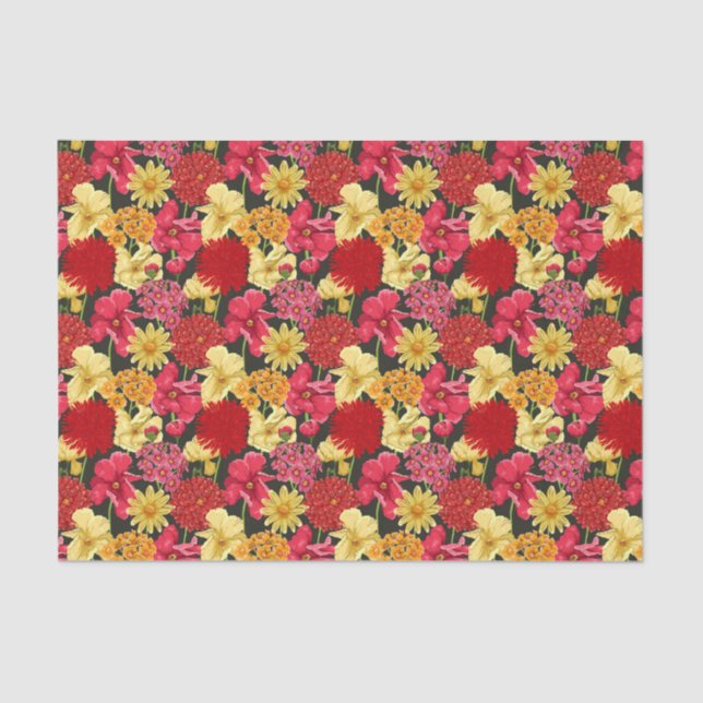Seda Papel de parede floral no estilo da aguarela (Frente )
