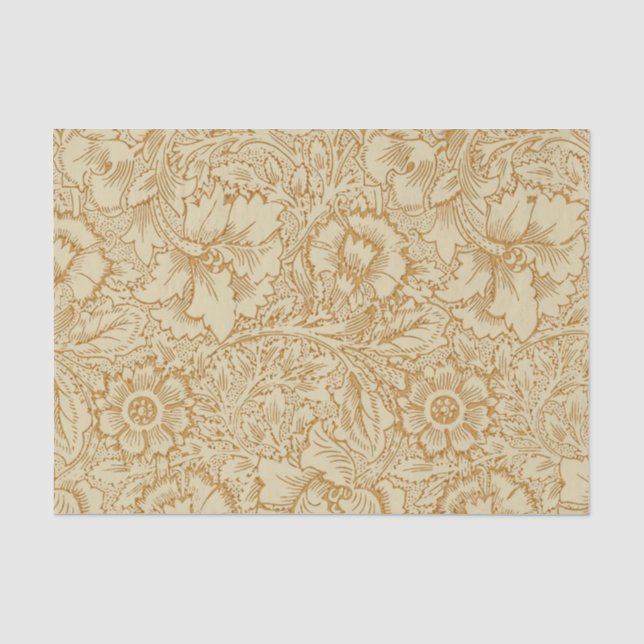 Seda Papel de Parede Floral Papoula de William Morris (Frente )
