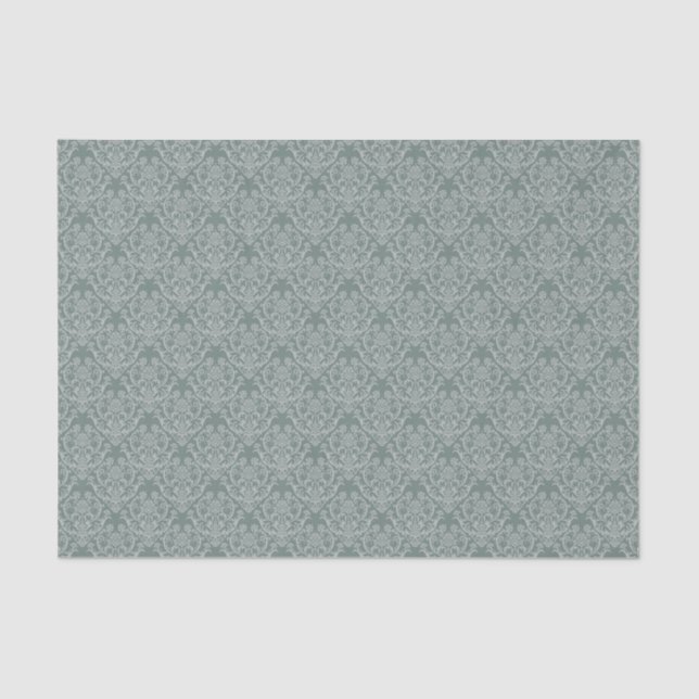 Seda Papel de parede floral verde (Frente )