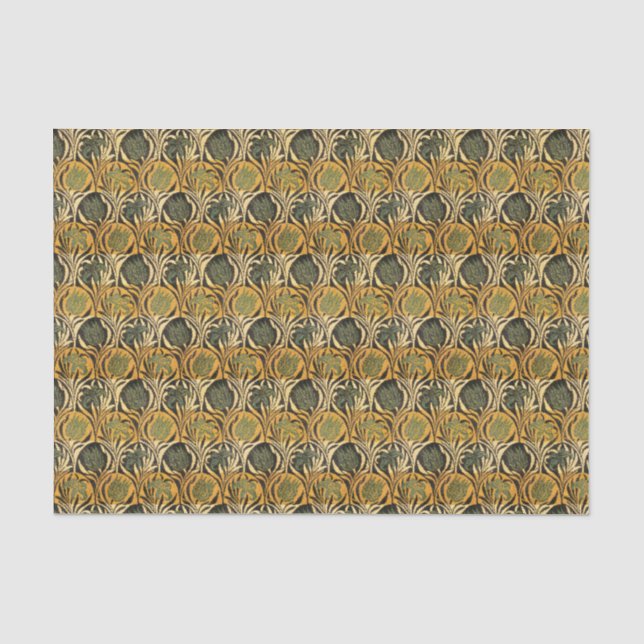 Seda Papel de Parede Vintage Tulipa Lírio William Morri (Frente )