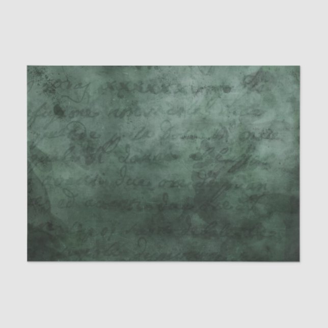 Seda Papel de pergaminho impresso verde-esmeralda (Frente )