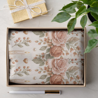 Seda Papel de presente de casamento floral terracota co