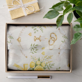 Seda Papel de Presente de Noivado e Casamento com Flore