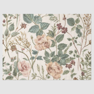Seda Papel de Presente Floral Botânico Vintage para Jar