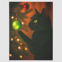 Papel de seda/artesanal do Gato de Natal