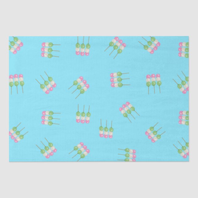 Seda Papel de Tecido Anime Azul Pastel Dango (Frente )