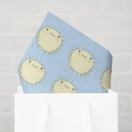 Seda Papel de Tecido Azul Céu Sol Cartoon Fofo para Pre