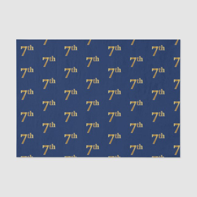Seda Papel de Tecido Azul, Faux Dourado 7 (Sétimo) (Frente )