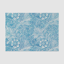 Papel de Tecido Azul Ivory William Morris Floral