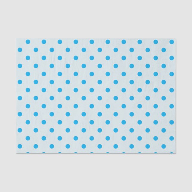 Seda Papel de Tecido Azul Pó e Azul-Céu Bolinhas (Frente )
