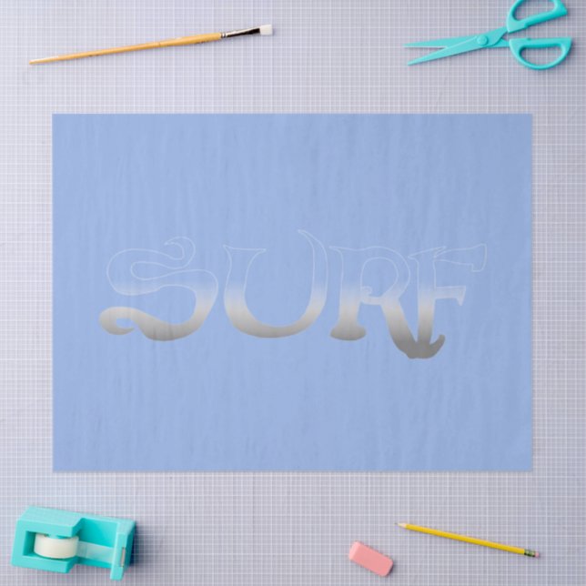 Seda Papel de tecido azul surf (Arte )