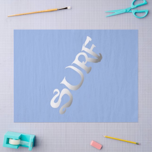 Seda Papel de tecido azul surf inclinado (Arte )