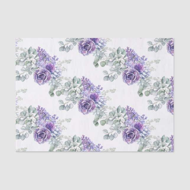 Seda Papel de Tecido Bem-Suculto da lavanda (Frente )