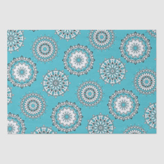 Seda Papel de Tecido Blue Mandalas