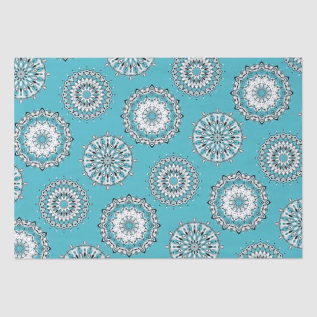 Seda Papel de Tecido Blue Mandalas (Frente )