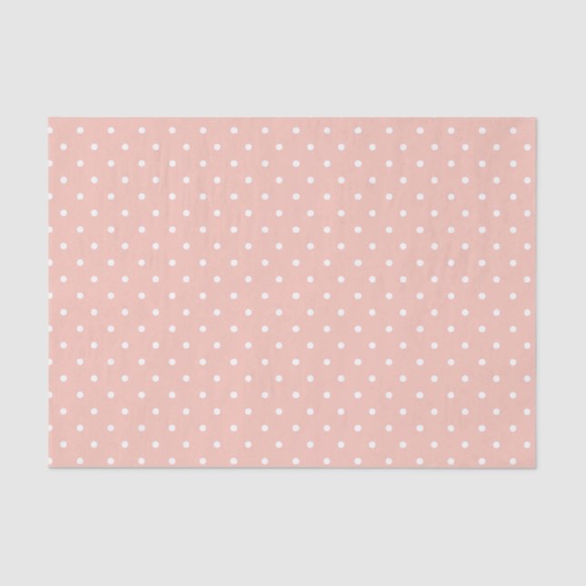 Seda Papel de Tecido Blush and White Bolinhas (Frente )