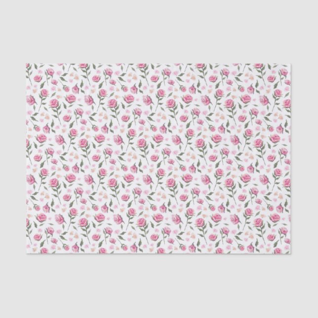 Seda Papel de Tecido Bonito Feminino de Rosas chiques (Frente )