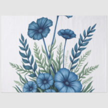 Papel de Tecido Botânico com Desenho Floral Elegan