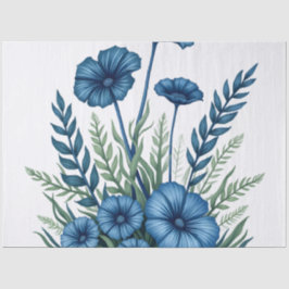 Seda Papel de Tecido Botânico com Desenho Floral Elegan