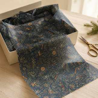 Seda Papel de Tecido Botânico de Inverno Yule ao Luar