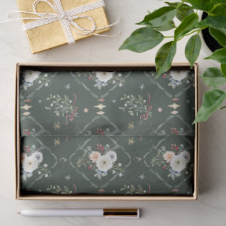 Seda Papel de Tecido Botânico de Natal