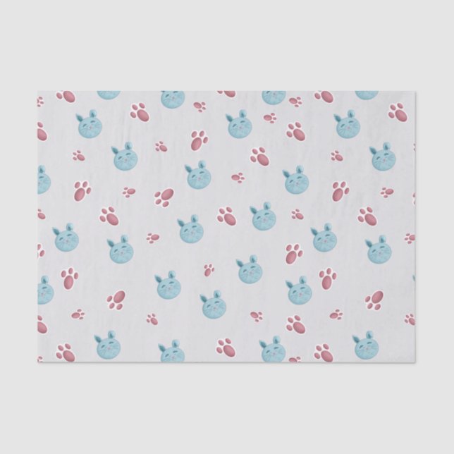 Seda Papel de Tecido Coelho - Enxace de Presente Bonito (Frente )
