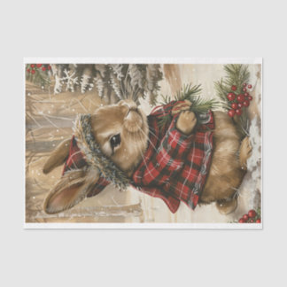 Seda Papel de Tecido Coelho Natal