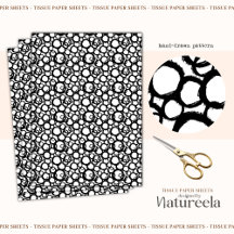 Papel de Tecido Colagem de Círculos Abstratos Pret