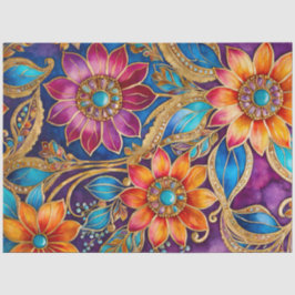 Seda Papel de Tecido Colorido Bizantino de Joias