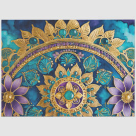 Seda Papel de Tecido Colorido Bizantino de Joias