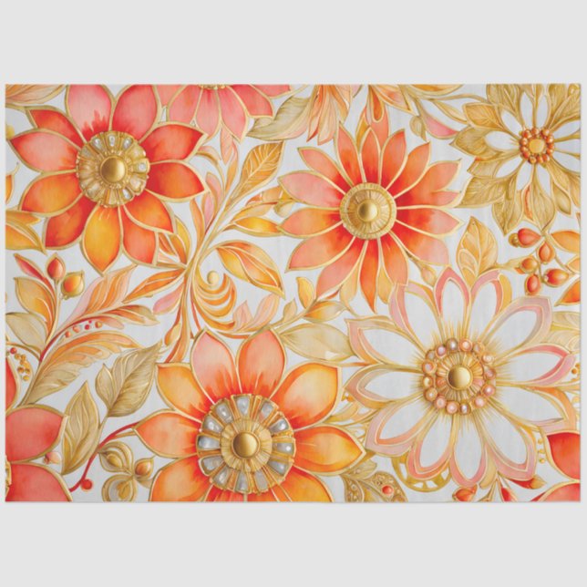 Seda Papel de Tecido Colorido Bizantino de Joias (Frente )