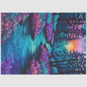 Seda Papel de Tecido Colorido sobre Florestas de Batik