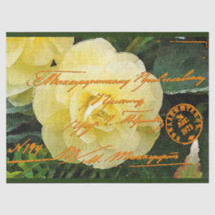 Seda Papel de Tecido com Cartão-Postal Floral Elegante