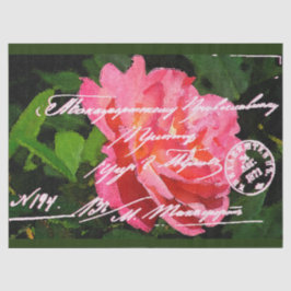 Seda Papel de Tecido com Cartão-Postal Floral Elegante