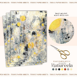 Seda Papel de Tecido com Design de Textura Artística Ab